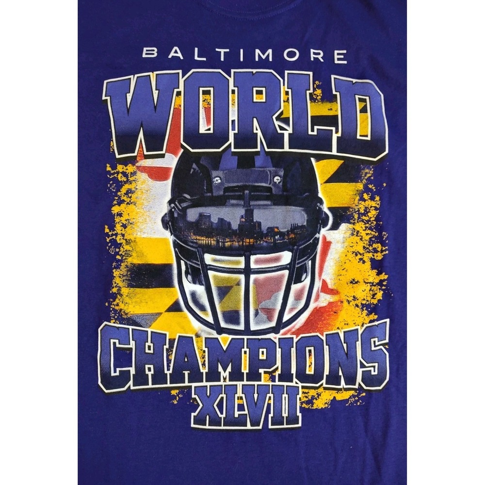 Baltimore Ravens Super Bowl 2013 XLVII T Shirt 49ers Harbaugh Bowl Purle Sz XL